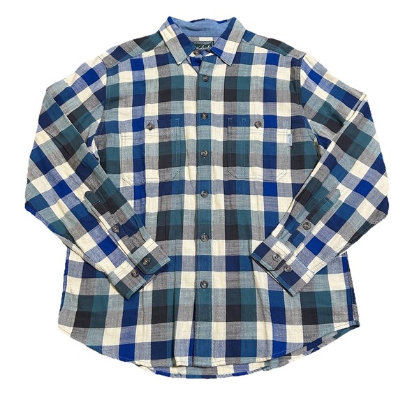 Woolrich Other - Woolrich Plaid Flannel Button Down Shirt Men's Large Green Outdoor Classic Heavy